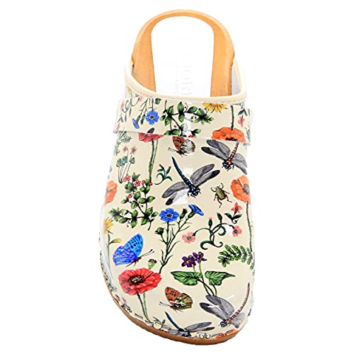 Image of Bjork Maja Wood Open Back Leather Clogs