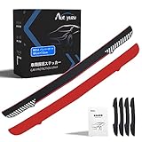 AUTOYUZU バンパーガード リアバンパーステップガード プロテクター ラゲッジステップカバー バンパーステップガード リアバンパー ガード バンパー 保護 ステッカー キズ防止 車用 汎用 格子柄 黒ベース