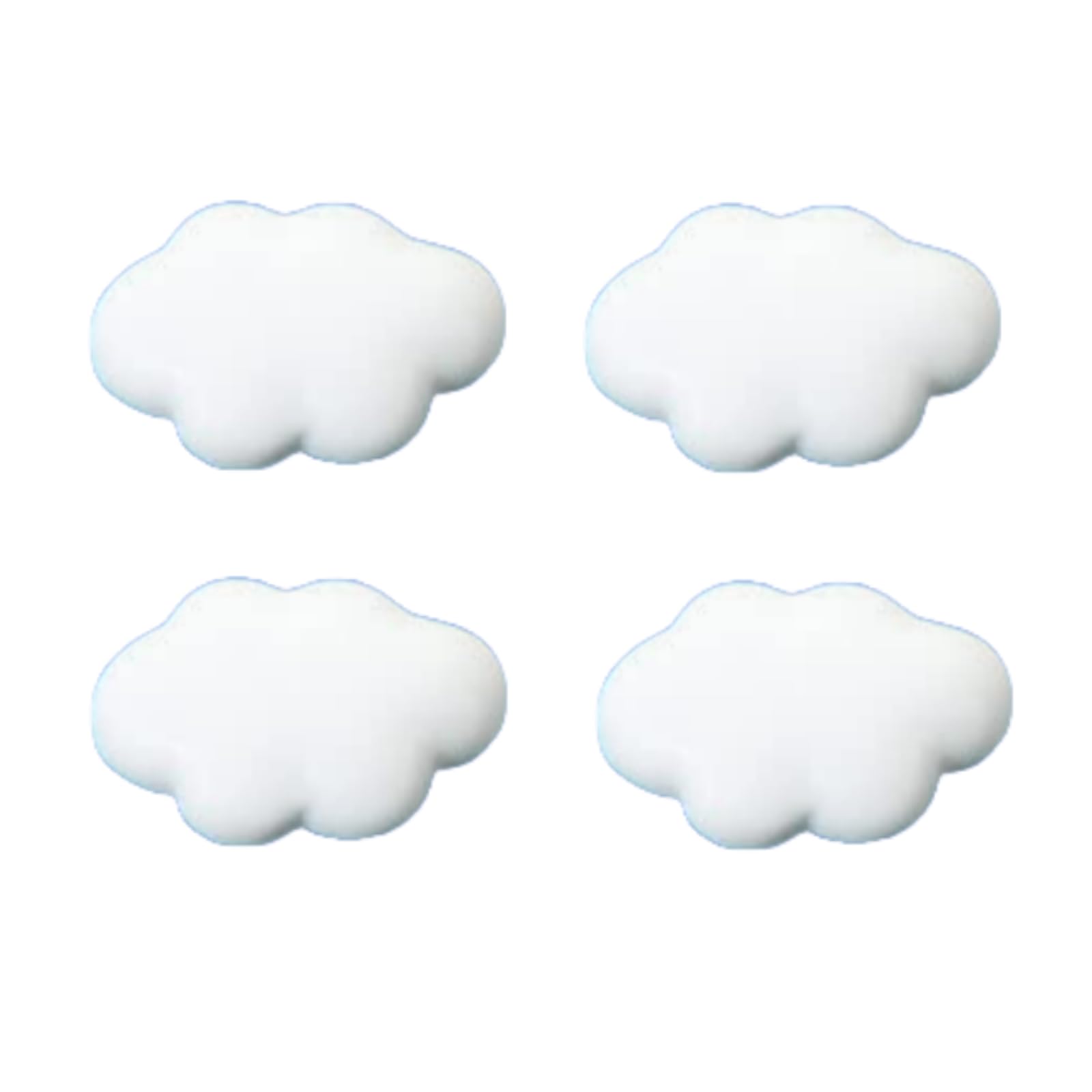 4Pcs/Set White Fridge Magnet Cartoon Cute Cloud Shape Fridge Magnets Office Cloud Shape Organizer Sticker Message Whiteboard Magnets Resin Refrigerator Magnets Home Decoration