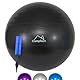 CampTeck U7289 Unisex Gymnastikball 65cm mit Handpumpe für Yoga, Fitness, Fitnessstudio, Pilates - Schwarz