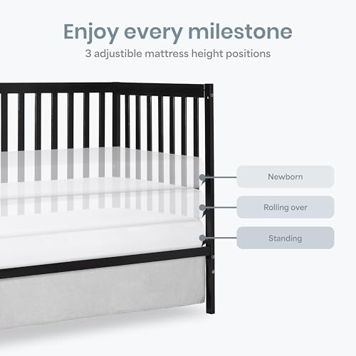 Image of Dream On Me Synergy 5-in-1 Crib, Toddler Bed in Black