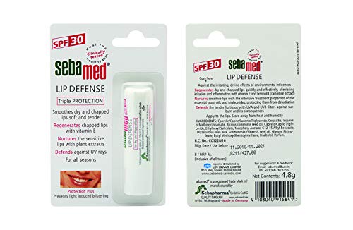 Image of SebaMed SPF 30 Lip Defense Stick, 4.8G And Clear Face Cleansing Foam, 150Ml, Dry Skin