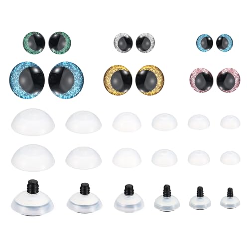 Yeux de sécurité au crochet PATIKIL 14-30mm avec 56 pcs d'yeux réalistes colorés