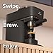Philips Baristina Espresso Machine, Grind, Tamp & Brew Coffee Beans in One Swipe, Compact, 16 Bar Pump Pressure, Automatic Grinder, Black with Black Portafilter (BAR300/60)