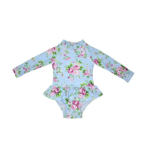 Image of Flap Happy Baby Girls' UPF 50+ Alissa Infant Ruffle Rash Guard Swimsuit