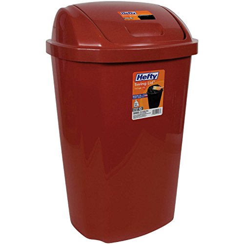 Supernon Hefty 13.5 Gallon Swing Lid Trash Can, Red
