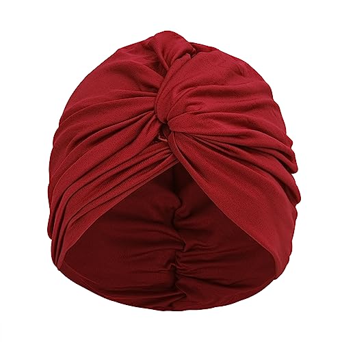 Schwimmkappe Damen Turban Badekappe Ohrenschutz Badehaube Frauen rutschfest Swimming Cap Schwimmhaube Mädchen Bademütze Elastisch Schwimmmütze für Lange Kurze Haare (Rot Nylon)