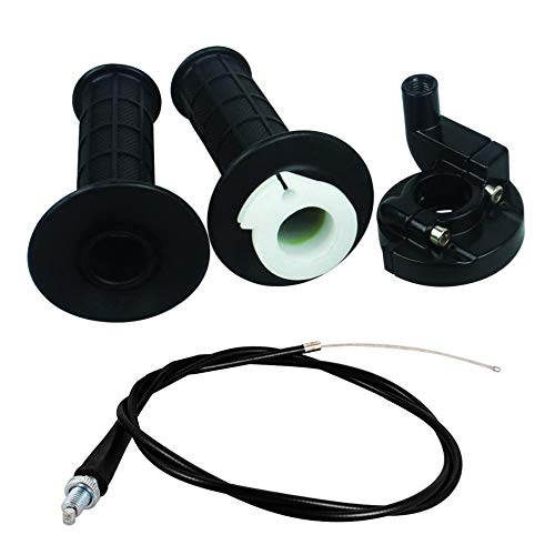 Mecotime Throttle Accelerator Handle Grips and Cable Set for Mini Bike 7/8" 50cc 150cc 250cc Doodlebug Bike ATV Quad Pit Bike Dirt Bike Fit for 22mm Bar