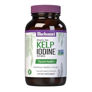 Bluebonnet Nutrition Atlantic Sea Kelp Iodine 225 mcg – Organically Grown U.S. Sea Kelp – Non-GMO Project Verified, Gluten-Free, Soy-Free, Dairy-Free – 120 Vegetable Capsules