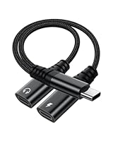 USB C Splitter 1 zu 2,USBC Verteiler Doppelstecker,USB-C Kopfhörer Adapter und Laden für iPhone 17/16/15 /Plus/Pro/Pro Max/iPad/Air/Mini,Samsung S25/S24 S23/S22/S21/S20 Ultra,Google,Laptop usw-Schwarz