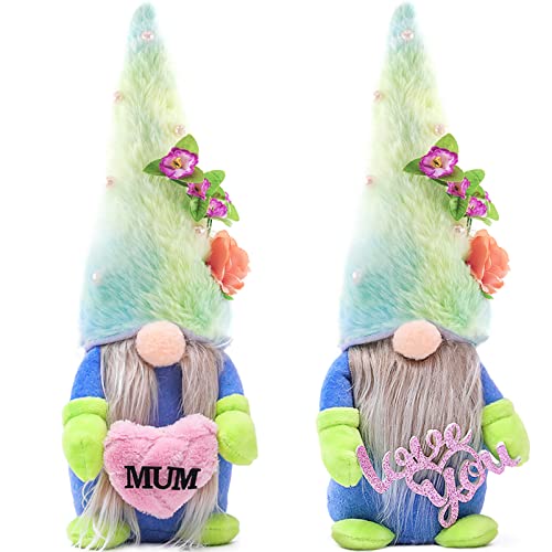 Hpbaggy Muttertag Deko Wichtel 2 Stück, Wichtel Frühling, Muttertag Deko Puppe, Wichtel Figuren, Puppe Ornament zum Muttertag, Puppe Frühling, Muttertagsgeschenk, Geburtstagsgeschenk für Mama Cover