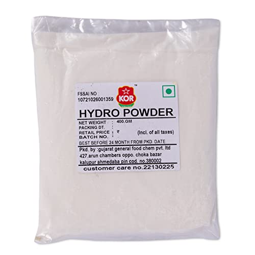 KOR Sodium Hydro Sulphite Powder – 400g (Pack of 1) | Fine Sodium Dithionite | Hydrosulphite for Food Industry & Applications