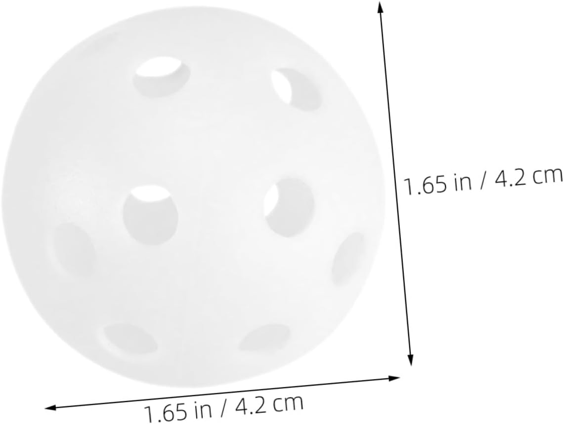 Sosoport 100pcs Golf Practice Balls Plastic Hollow Golf Training Balls Indoor Swing Training for White