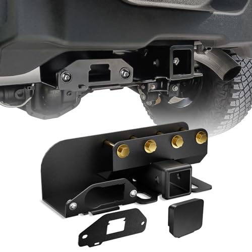 YZONA for Ford Bronco Hitch Tow Trailer Kit Compatible for 2021 2022 2023 2024 2025 Ford Bronco 2 Door & 4 Door Hitch Receiver with Cover 2 Inch Rear Bumper Towing Hook (Exclude Bronco Sport)