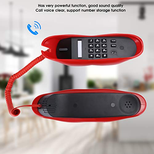 Teléfono de Sobremesa con Cable en Forma de Labios Rojos miniatura 2