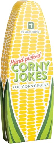 Talking Tables Corny Jokes Family Friendly Fun, Funny Dad Jokes, Silly Humour, Christmas Party, Xmas Food Hampers Stocking Filler Gift Secret Santa Present for Kids or Adults, Travel Games Ages 5+