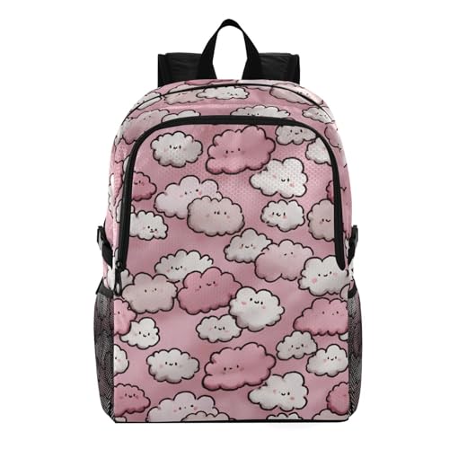 AIXIWAWA Lightweight Hiking Backpacks Cute Cloud Print, Foldable Waterproof Daypack for Commute Travel