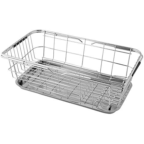 Minexmetal Sink Draining Basket, Sliding Type, Tray Included Cover