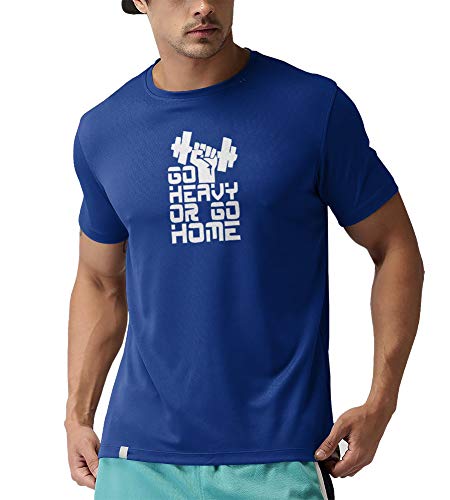 Tee Mafia Unisex Designer | Go Heavy Or Go Home Gym T-Shirt | Motivation T- Shirt | Gym T-Shirt| Bodybuilding T-Shirt | Workout t-Shirt- Royal Blue