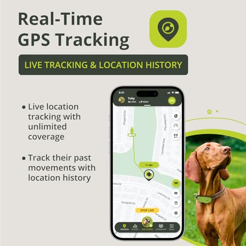 Kippy Dog GPS voor honden - Waterdichte GPS-tracker voor halsband - Gezondheids- en activiteitsmeter met virtuele omheining en meldingen - Groen - Afbeelding 3