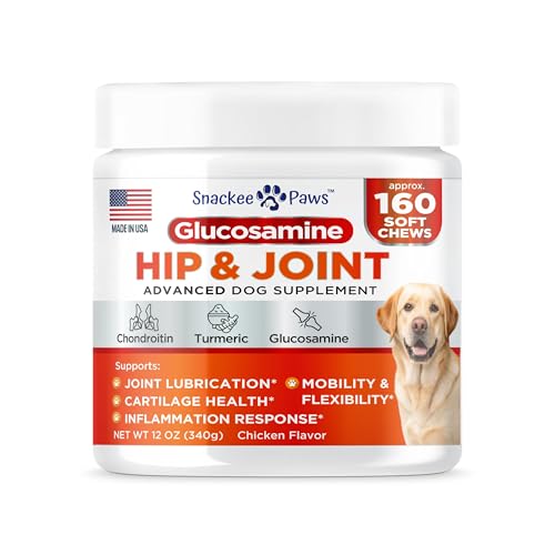 Snackee Paws Hip and Joint Supplement for Dogs - Glucosamine for Dogs - Approx 160 Joint Pain Relief