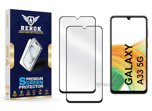 Image of Gorilla Tempered Glass Screen Protector Compatible with Samsung Galaxy A33 5G [Pack of 2] | Edge-to-Edge, Bubble-Free, Case Friendly, Easy Installation Kit