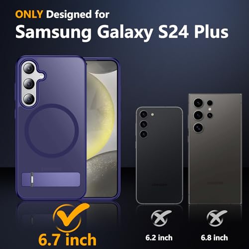 Image of SPIDERCASE Magnetic for Samsung Galaxy S24 Plus Case, Purple | [3 Stand Ways][ Military Grade Drop Protection] with Invisible Stand Shockproof Slim Case for Samsung Galaxy S24 Plus 6.7 inch