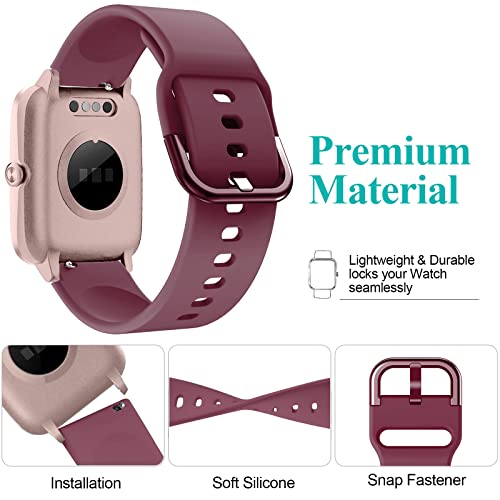 Watch Strap for ID205l,18mm Band Compatible with LETSCOM, Letsfit, LIFEBEE, Willful and TEMINICE Model No.ID205L,ID205S,ID205G, ID215G,SW025,SW023,SW021,SW020,TE021,TE020,YM023,YM021,YM020