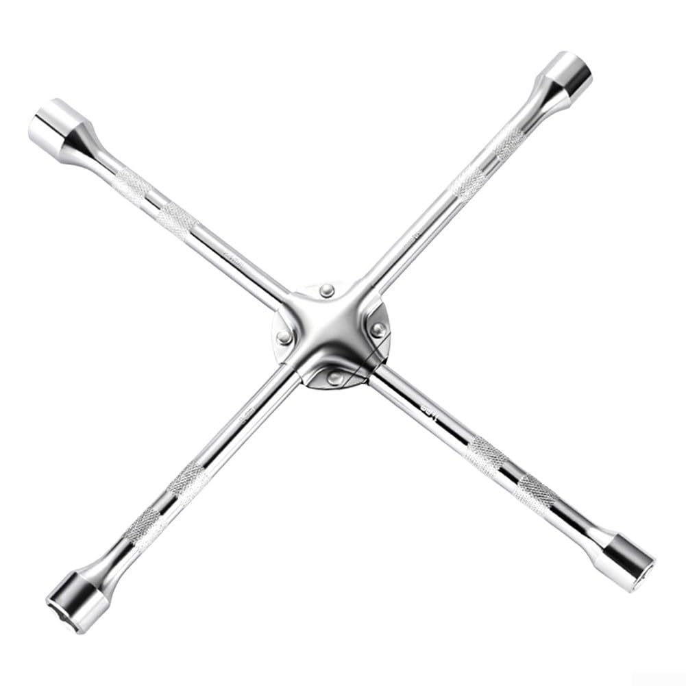 Llave de tuerca de cuatro vías, 17 mm, 19 mm, 21 mm, 23 mm, llave de vaso para tuerca de rueda de coche, herramienta de llave cruzada resistente de 18/20 pulgadas (20 pulgadas)