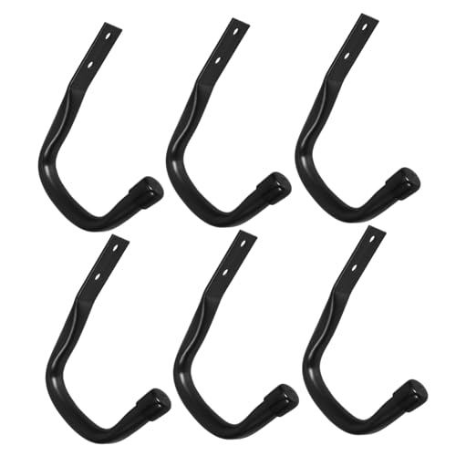 Alipis 6pcs Heavy Duty Wall Mounted Hooks Versatile Garage Storage for Tools Ladders Bikes and Hoses Wear Resistant Organizer for Efficient Space Management