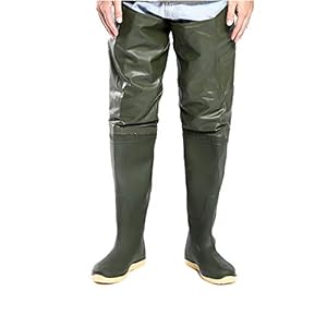 Mannen Vissen Steltlopers Broek Met Laarzen, Borst Steltlopers Waterdicht Lichtgewicht, Unisex Duurzaam Stijlvol Geschikt Heup Kinderen Voor Eendenjacht, Vliegvissen,Armygreen,EU44