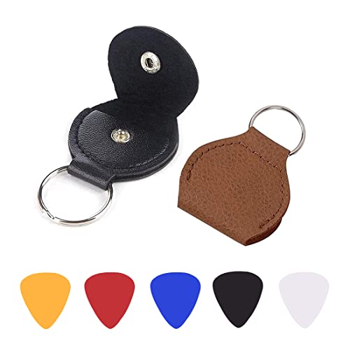 LIUJZZJ 2 Pièces Porte-Clés de Plectre en Cuir et 5 Pièces 0,46 mm Colorés Médiators Pics de Guitare de Matériau… - Les Beatles, Paul McCartney, John Lennon, RIngo Starr, George Harrison LIUJZZJ 2 Pièces Porte-Clés de Plectre en Cuir et 5 Pièces 0,46 mm Colorés Médiators Pics de Guitare de Matériau…