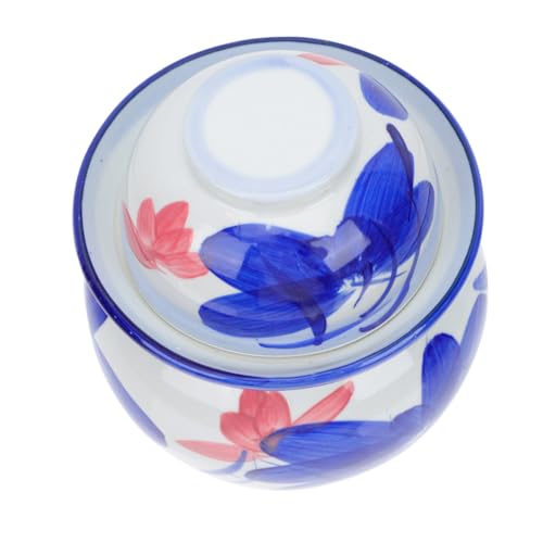 TOPBATHY Barattolo in Ceramica Per Sottaceti e Condimenti Contenitore Per Alimenti Con Doppio Coperchio Sigillante Vasetto Piccolo Per Conservazione in Cucina