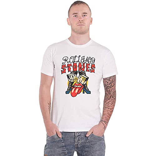 Image of Rolling Stones T Shirt Tattoo You II Band Logo Official Mens White L