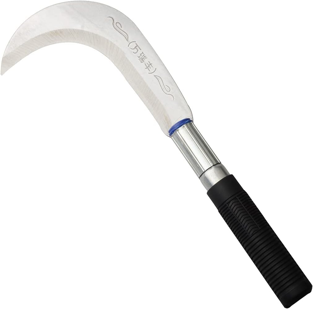 Zelin Steel Grass Sickle,Clearing Sickle,Weeding Sickle,Manganese Steel Blade/Stainless Steel Handle Hand held Sickle Tool - Multipurpose Gardening Weeding Grass Sickle and Farming Sickle
