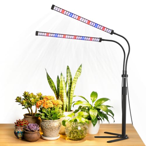 Sonamindary Pflanzenlampe LED mit Stativ, 15W Vollspektrum Wachstumslampe