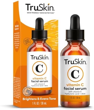 TruSkin Vitamin C Serum – Anti Aging Facial Serum with Vitamin C, Hyaluronic Acid, Vitamin E & More – Brightening Serum for Dark Spots, Even Skin Tone, Eye Area, Fine Lines & Wrinkles, 1 Fl Oz