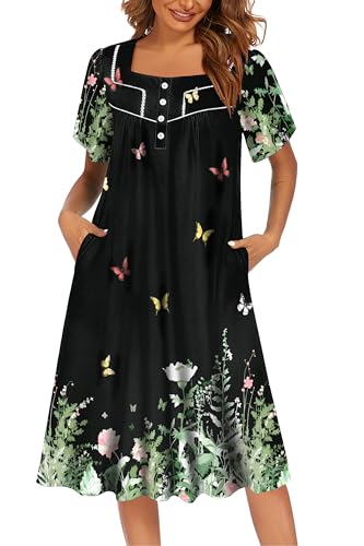 Image of Ekouaer Women's House Dress with Pocket Button Mumus