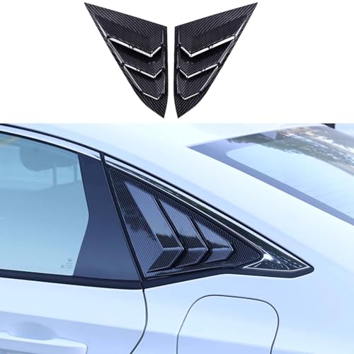 Rear Side Window Cover Louver Sport Style Cool Exterior Decoration,Fit for 11th Generation Honda Civic 2022 2023 2024 2025 Accessories, Scratch-Proof Side Window Cover (Carbon Fiber Pattern)