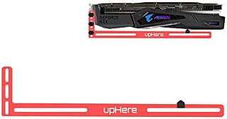 upHere Graphics Card GPU Brace Support Video Card Sag Holder/Holster Bracket, Anodized Aerospace Aluminum, Single or Dual Slot Cards (Red),GL01