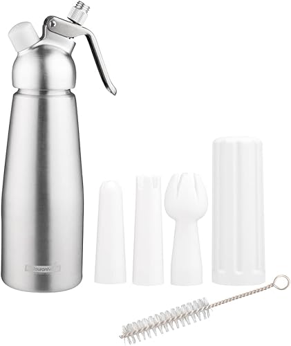 Restaurantware Whip Tek - Dispensador de crema batida de 0.5 litros, 1 fabricante de crema batida duradera, los cartuchos se venden por separado, 3