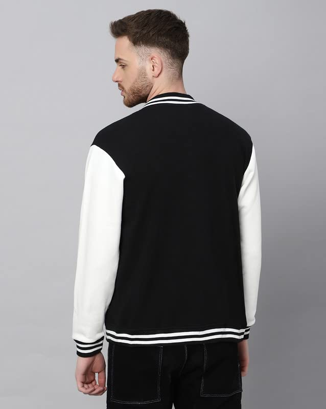 Image of BE SAVAGE Men's Cotton Blend Standard Length Varsity Jacket