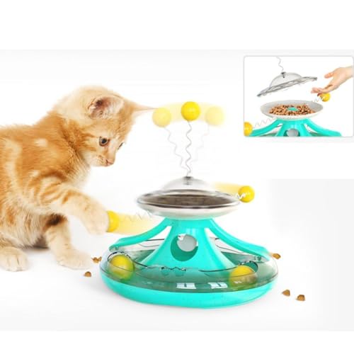 Juguete de bolas para gatos interactivo con rompecabezas giratorio 8