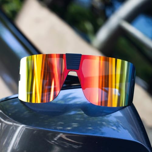 WISTON XL Z87 Sunglasses for Big Heads Men Women,Sports Sunglasses for Cycling Golf ANSI Z87 Sun Glasses UV Protection 8227 Red4