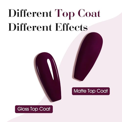 Image of CANNI Dark Red Cherry Gel Nail Polish, 1Pcs Burgundy Red Purple Deep Color Nail Polish High Gloss Manicure Salon DIY