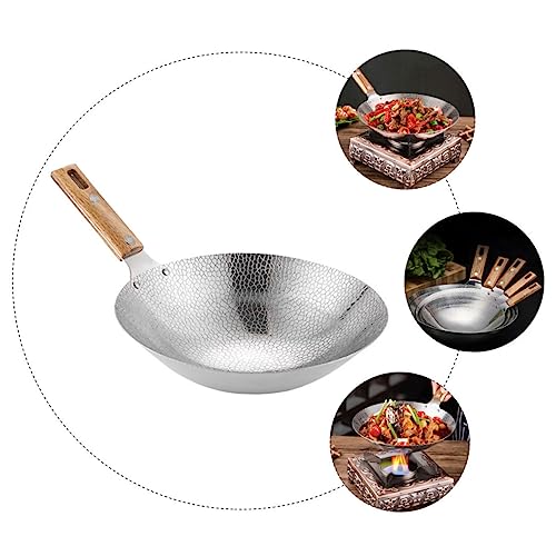 Wok de Acero Inoxidable con Mango de Madera miniatura 6