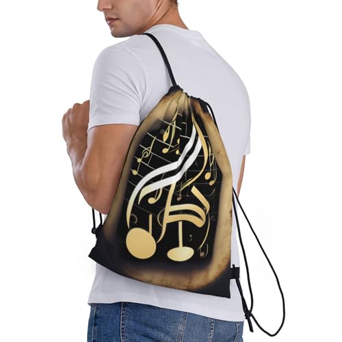 music 1 print Drawstring Bag Sack Gym Bag Ditty Bag for Gym Traveling, Hiking, Yoga, Shopping for Adult3