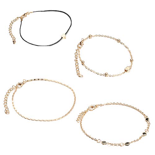 European and American style fashion love wearing rope black turquoise 4 piece bracelet bracelet hand jewelry