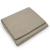 LUPATDY Leinenstoff Meterware 250cm x 148cm, 235 (g/㎡) Leinen Polsterstoff, Stoff Strukturstoff für Möbelstoff Vorhangstoff Sofa Stuhl DIY Kissen Tischdecken, Kaffeefarben