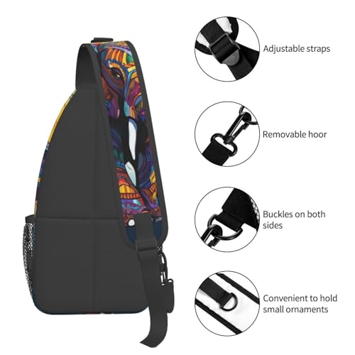 Mochila bandolera color negro con elefante miniatura 4